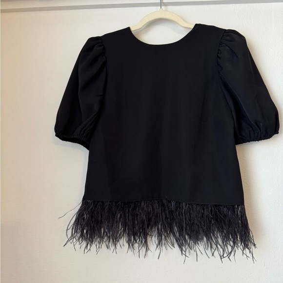 NWT English Factory Feather Edge Puff Sleeve Top - Picture 4 of 10
